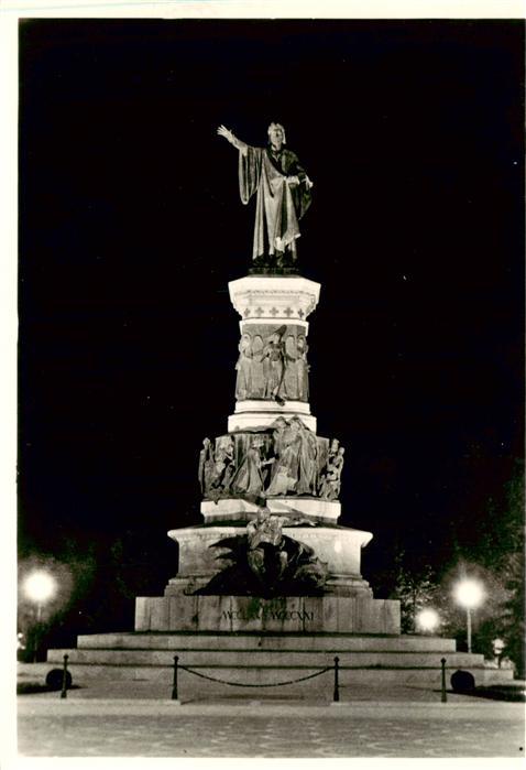 Trento Trient Trentino-Alto Adige IT Monumento a Dante notturno