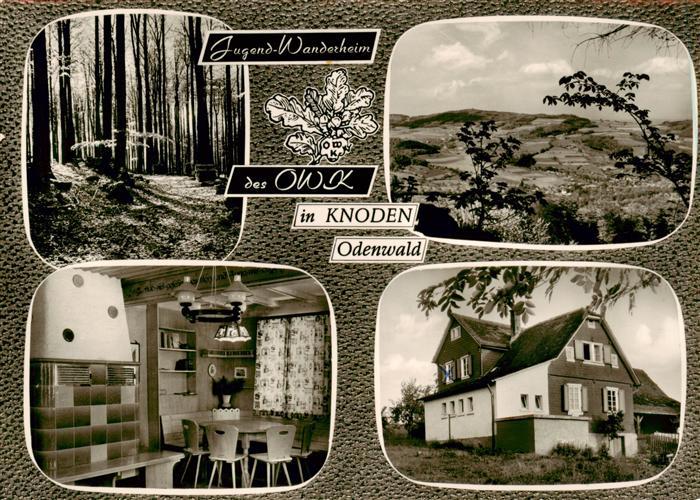 Knoden Lautertal Odenwald Jugend Wanderheim Gaststube Panorama Waldpartie