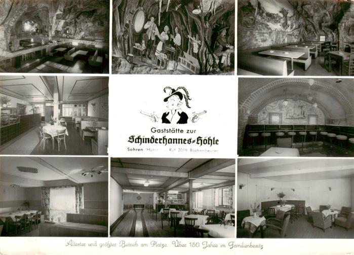 Sohren Gaststaette zur Schinderhannes Hoehle Gastraeume Kegelbahn