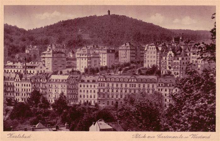 Karlsbad Eger Karlovy Vary Blick zur Gartenzeile im Westend