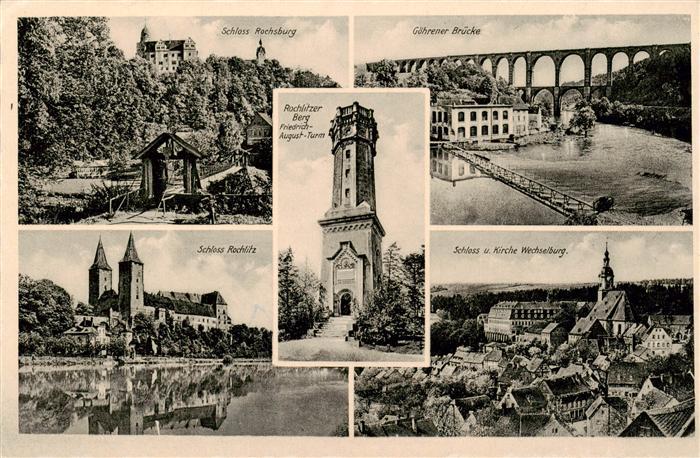 Rochlitz  Sachsen Schloss Rochsburg Goehrener Bruecke Friedrich August Turm Schl