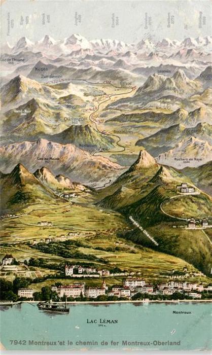 Montreux  VD et le chemin de fer Montreux Oberland avec Lac Leman