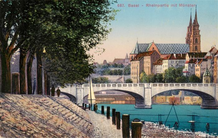 Basel BS Rheinpartie mit Muenster