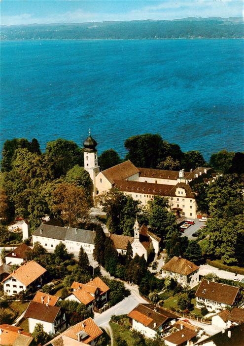 Bernried Starnberger See Kloster der Missions Benediktinerinnen Fliegeraufnahme