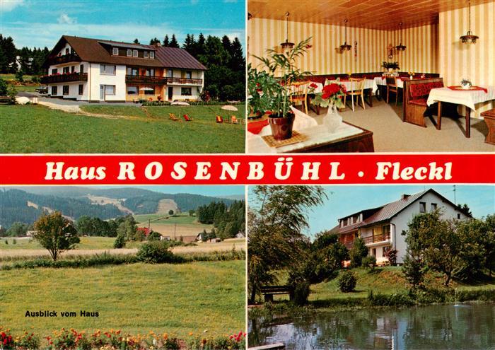 Fleckl Oberwarmensteinach Haus Rosenbuehl Gastraum Blick vom Haus Gondelteich