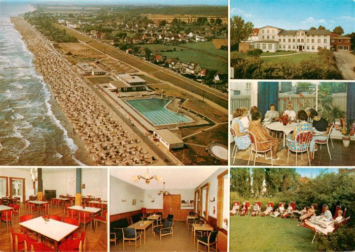 Dahme  Ostseebad Holstein Fliegeraufnahme Strand DRK Muettergenesungsheim Gastra