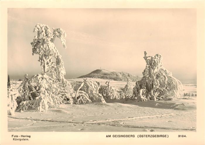 Geisingberg 821m Altenberg Erzgebirge Sachsen Winterpanorama