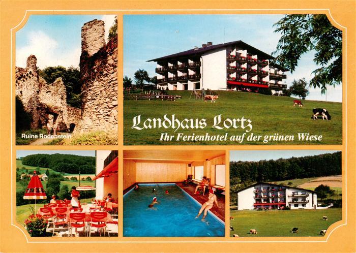 Eberbach Odenwald Reichelsheim Landhaus Lortz Ruine Rodenstein Terrasse Hallenba