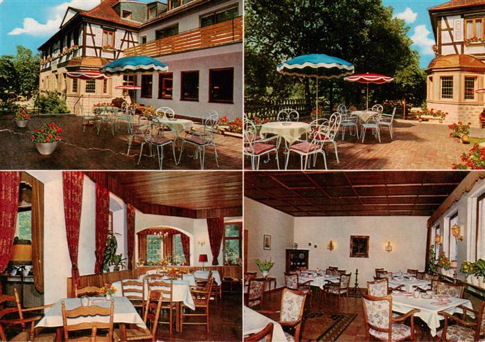 Mespelbrunn Schlossgaststaette Cafe Mespelbrunn Gastraeume