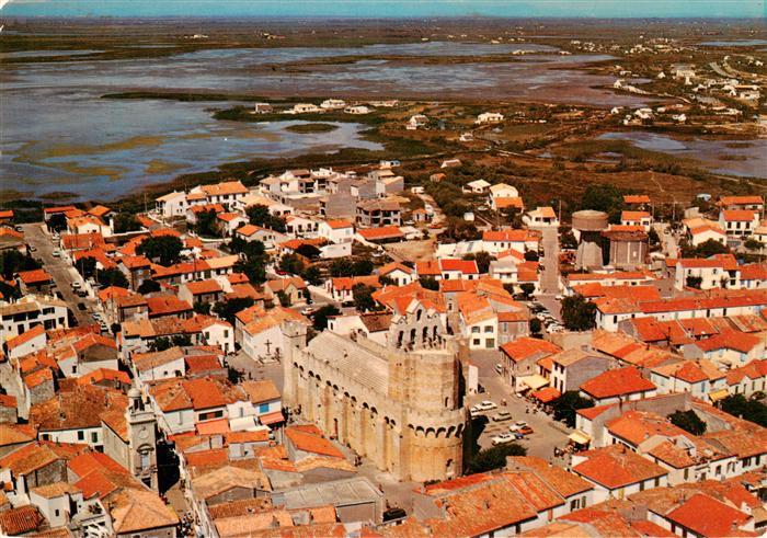 Les Saintes-Maries-de-la-Mer Vue aerienne Eglise fortifiee Les Mas Camarguais