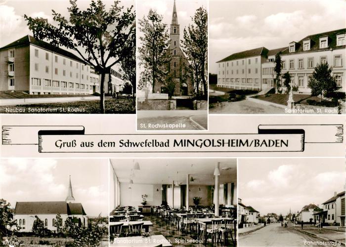 Mingolsheim Neubau Sanatorium St Rochus St Rochuskapelle Kirche Speisesaal Bahnh