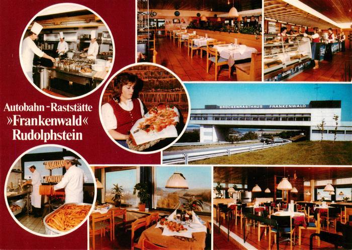 Rudolphstein Autobahn Raststaette Frankenwald Gastraeume Theken