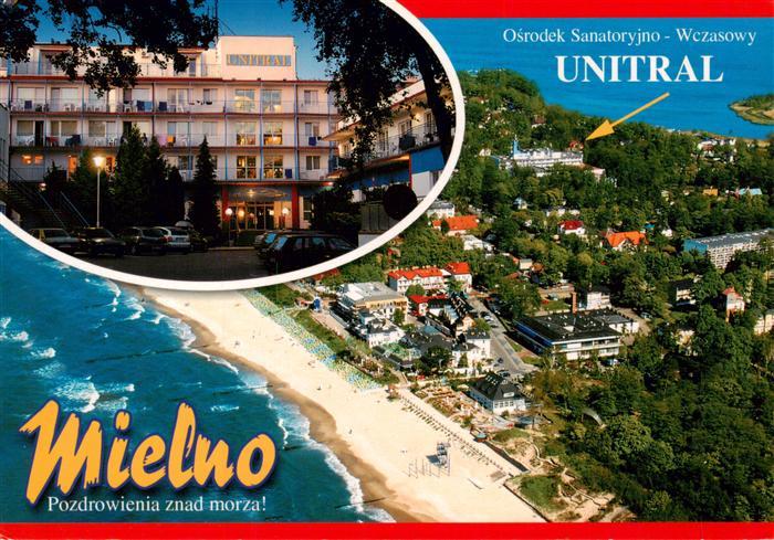 Mielno Gross Moellen Ostseebad Pommern PL Fliegeraufnahme mit Hotel Unitral