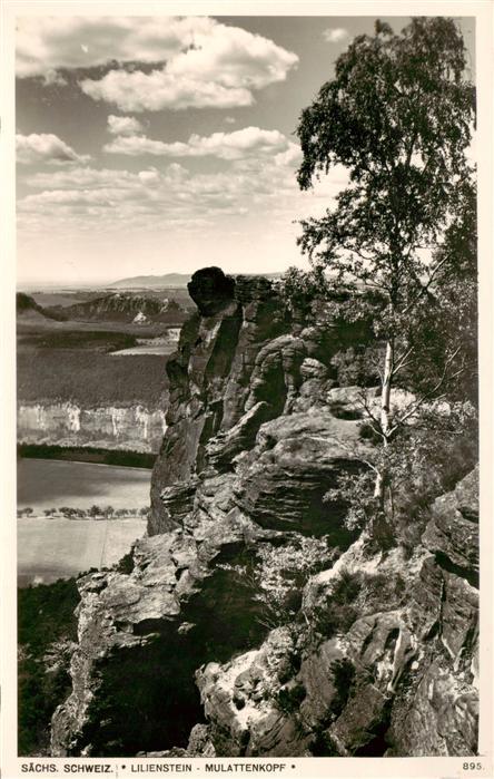 Lilienstein Berggaststaette Lilienstein mit Mulattenkopf