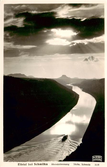 Schmilka Abendstimmung im Elbtal