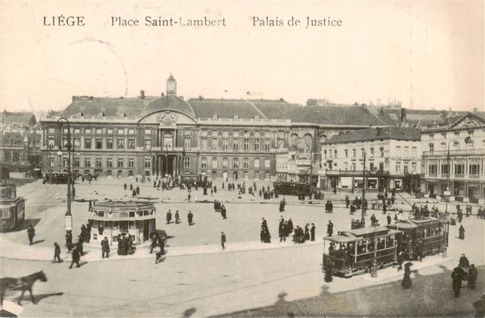 LIEGE  Luettich Luik Belgie Place-Saint-Lambert Palais-de-Justice Strassenbahn P