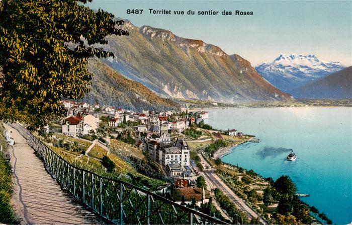 Territet Montreux VD vue du sentier des Roses