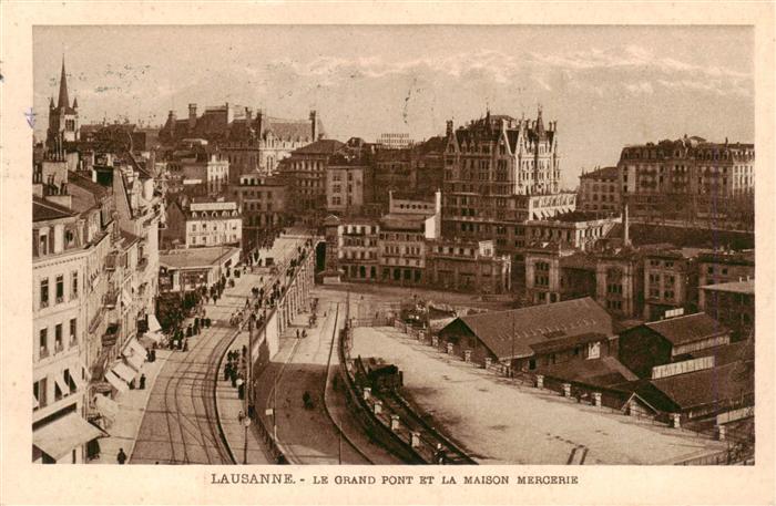 Lausanne VD Le Grand Pont et la Maison Marcerie