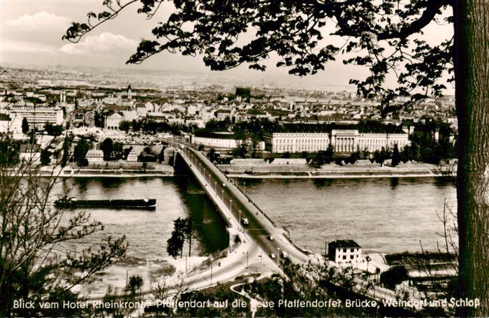 Pfaffendorf Koblenz Blick vom Hotel Rheinkrone auf die neue Pfaffendorfer Brueck