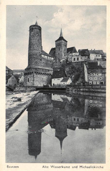 Bautzen Sachsen Alte Wasserkunst und Michaeliskirche