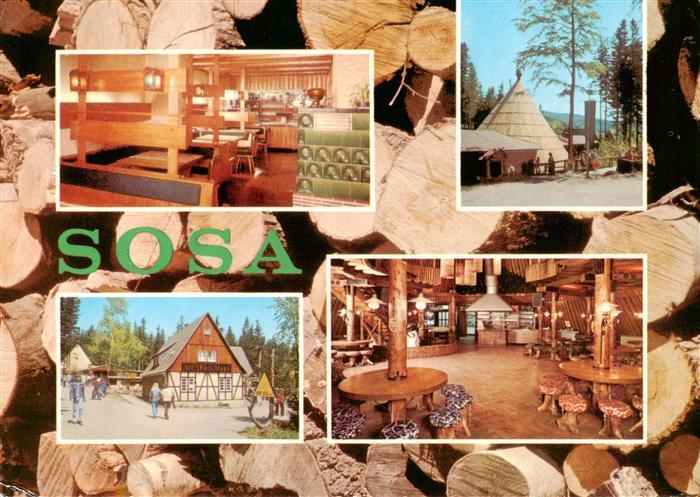 Sosa Erzgebirge Konsum Gaststaetten Koehlerhuette und Meiler an der Talsperre de