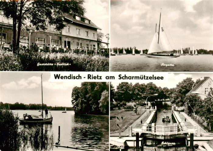 Wendisch Rietz Gaststaette Seeblick Regatta Scharmuetzelsee Schleuse