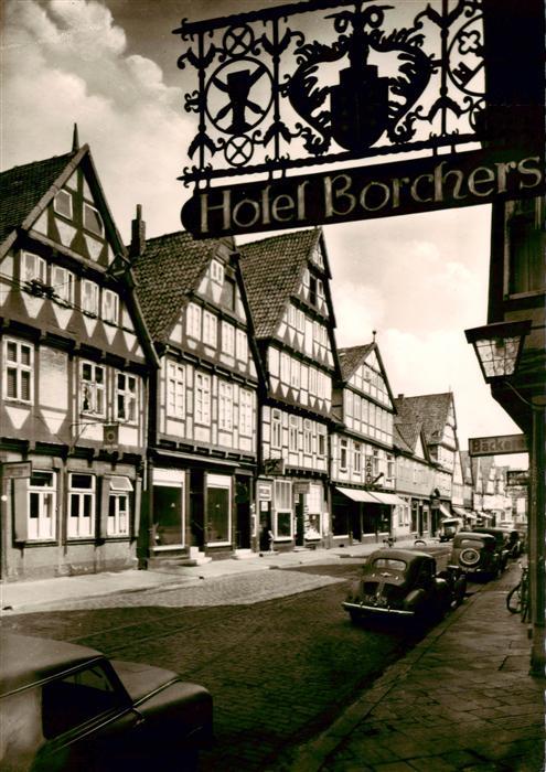 Celle Niedersachsen Hotel Borchers Tuerschild Altstadt Fachwerkhaeuser 16. Jhdt