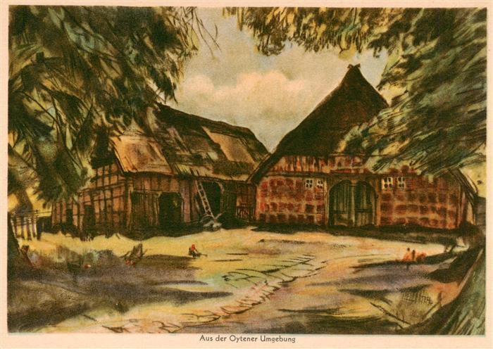 Oyten Aus der Oytener Umgebung Landhaus Kuenstlerkarte