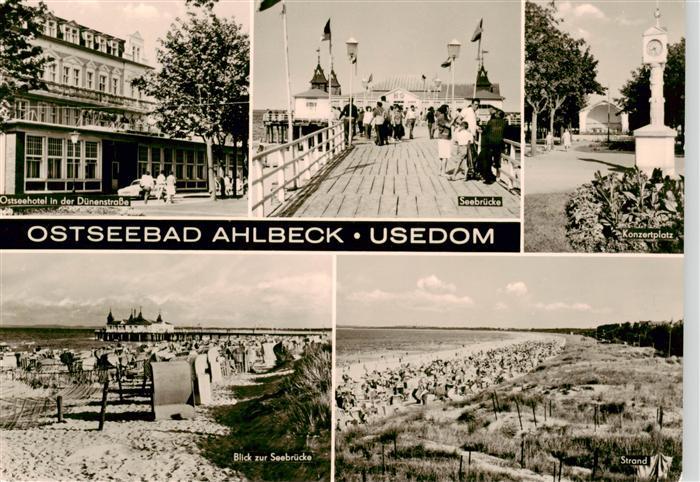 Ahlbeck Ostseebad Ostseehotel Duenenstrasse Seebruecke Konzertplatz Standuhr Str