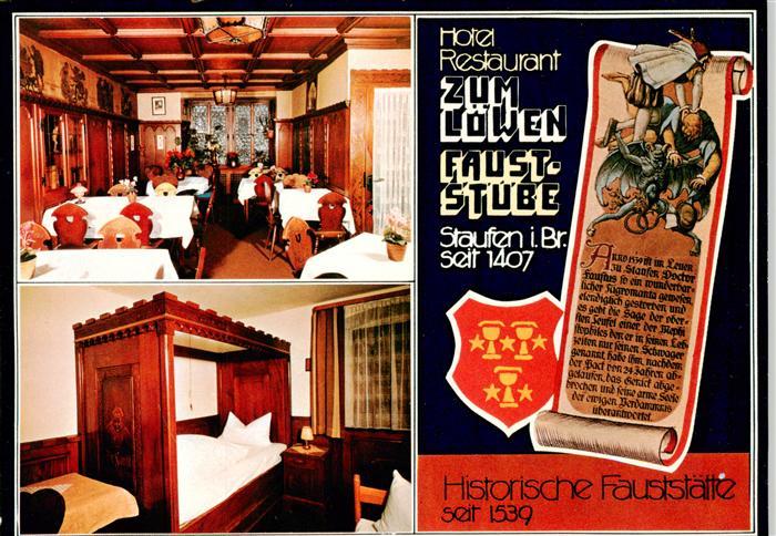 Staufen Breisgau Historische Fauststube zum Loewen Restaurant