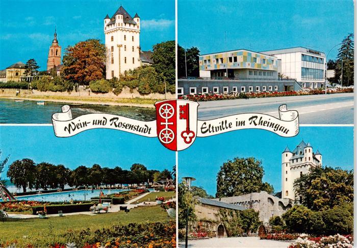 Eltville Rhein Kurfuerstliche Burg Rheingauhalle Freibad