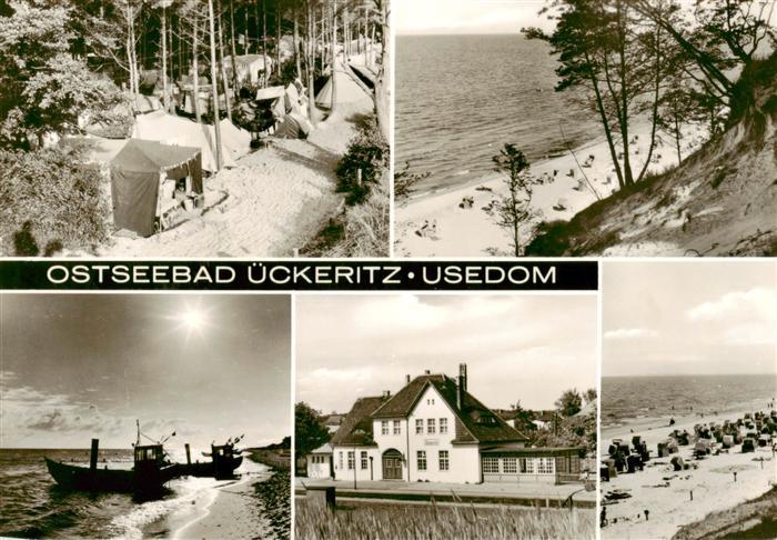 ueckeritz Ueckeritz Usedom Campingplatz Steilkueste Strand Fischerboot Gaststaet