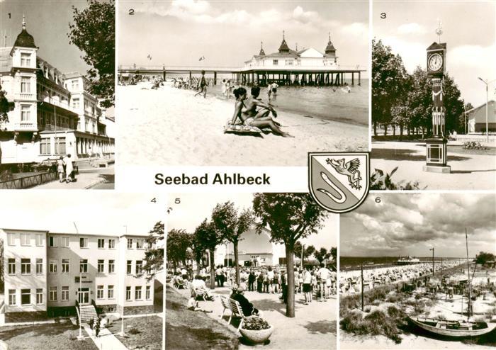 Ahlbeck Ostseebad FDGB Erholungsheime Seebruecke Stranduhr Konzertpavillon