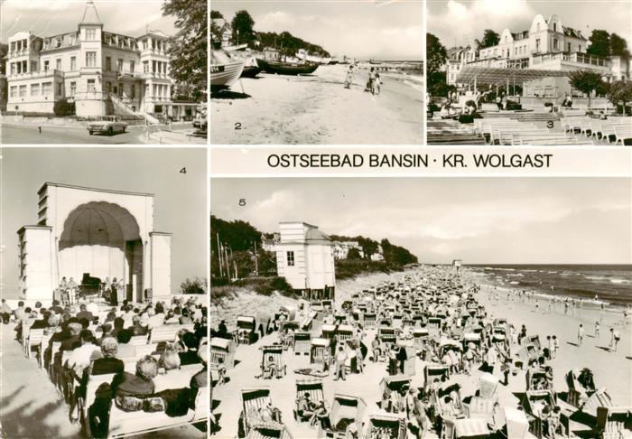 Bansin Ostseebad FDGB Erholungsheime Fischerstrand Konzertpavillon Strand