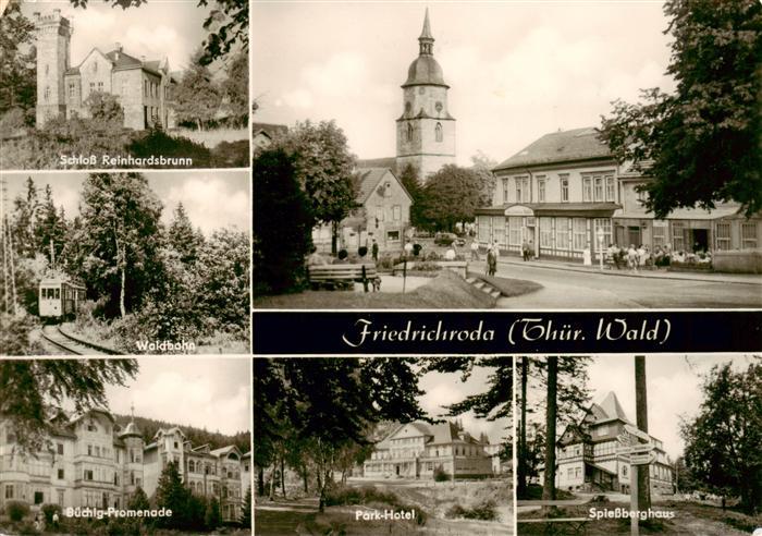 Friedrichroda Schloss Reinhardsbrunn Waldbahn Buechig-Promenade Parkhotel Spiess