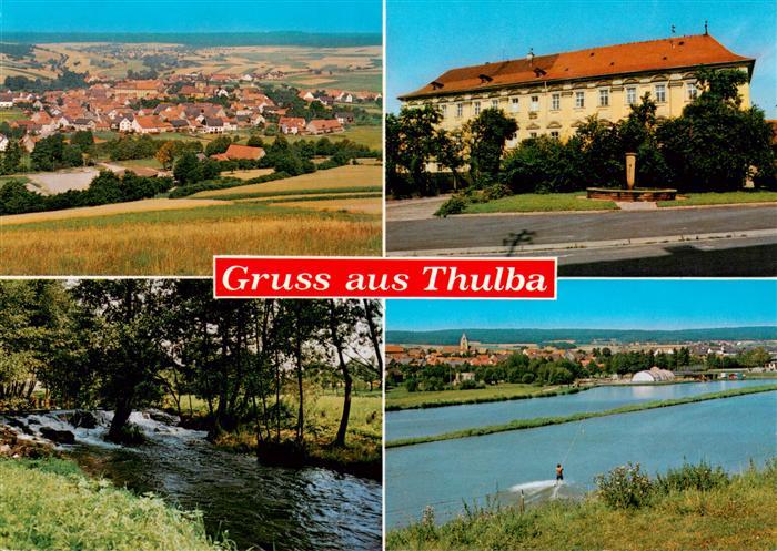 Thulba Panorama Schloss Partie am Wasser