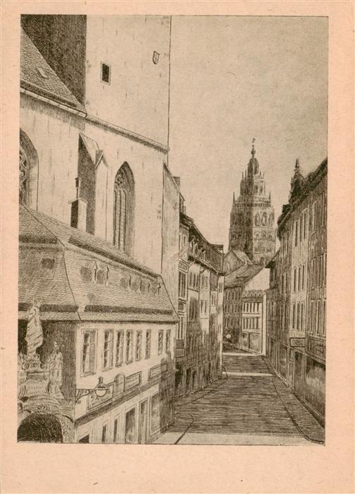 Mainz  Rhein Schusterstrasse Kuenstlerkarte