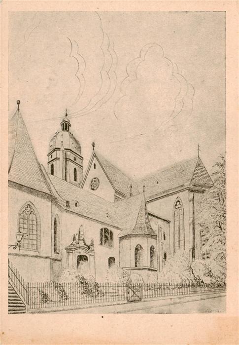 Mainz  Rhein Sankt Stephanskirche Kuenstlerkarte