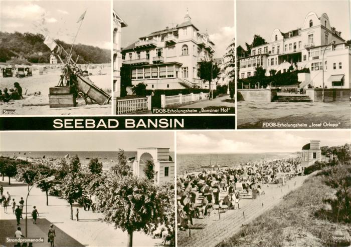 Bansin Ostseebad Strand FDGB Erholungsheim Strand Promenade