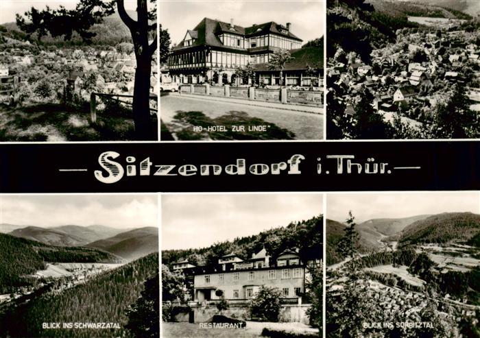 Sitzendorf Thueringen HO Hotel Zur Linde Panorama Schwarzatal Restaurant Blick