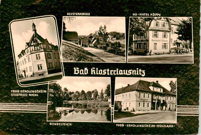 Bad Klosterlausnitz FDGB Erholungsheim Siegfried Michl Klosterkirche HO Hotel Ko