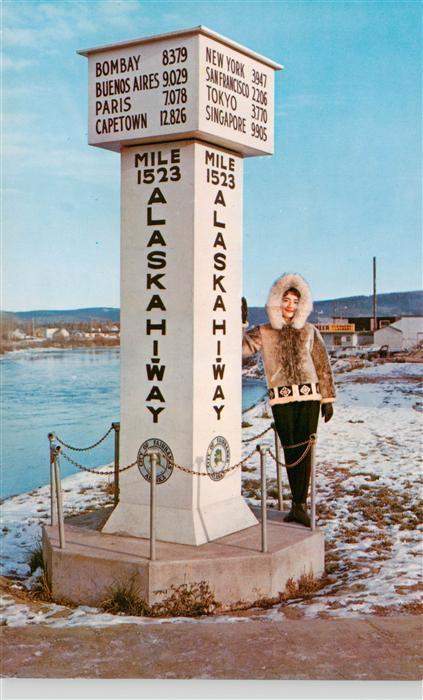 Fairbanks  Alaska USA Alaska Hiway Marker