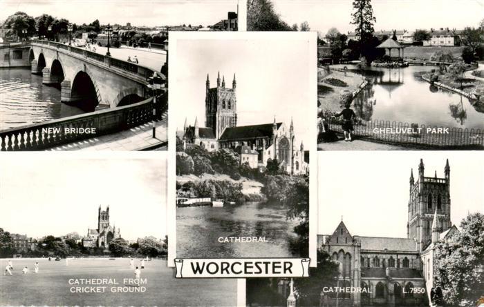 Worcester  UK New Bridge Cheluvelt Park Cathedral from Cricket Ground