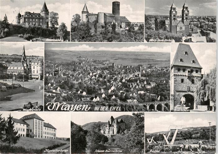 Mayen Eifel Genovevaburg Herz Jesu Kirche Marktplatz Brueckentor Jugendherberge