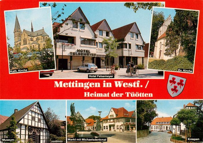 Mettingen Westfalen Kath Kirche Hotel Felsemeyer Ev Kirche Museum Markt mit Mich