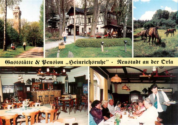 Neustadt Orla Gaststaette Pension Heinrichsruhe Aussichtsturm Gastraeume Pferdew