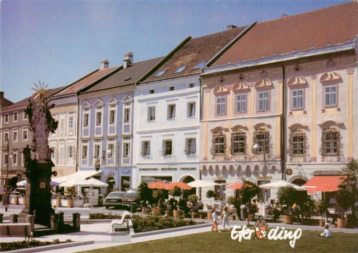 Eferding Oberoesterreich AT Stadtplatz mit Dreifaltigkeitssaeule