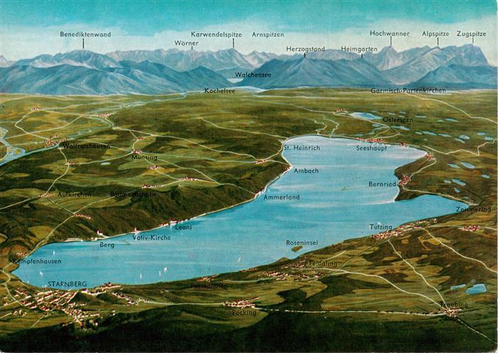 Starnberg Starnbergersee Fliegeraufnahme