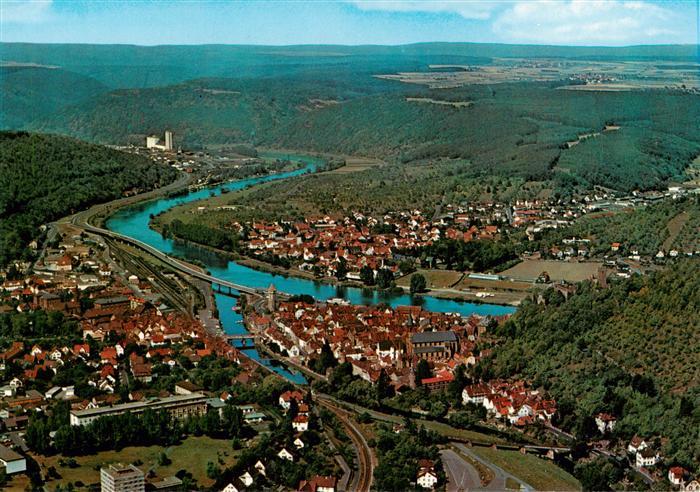 Wertheim Main am Zusammenfluss von Main und Tauber Fliegeraufnahme