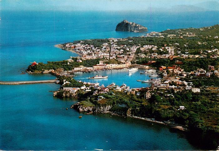 Ischia IT Veduta aerea Il Porto e il Castello